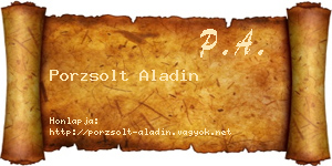 Porzsolt Aladin névjegykártya